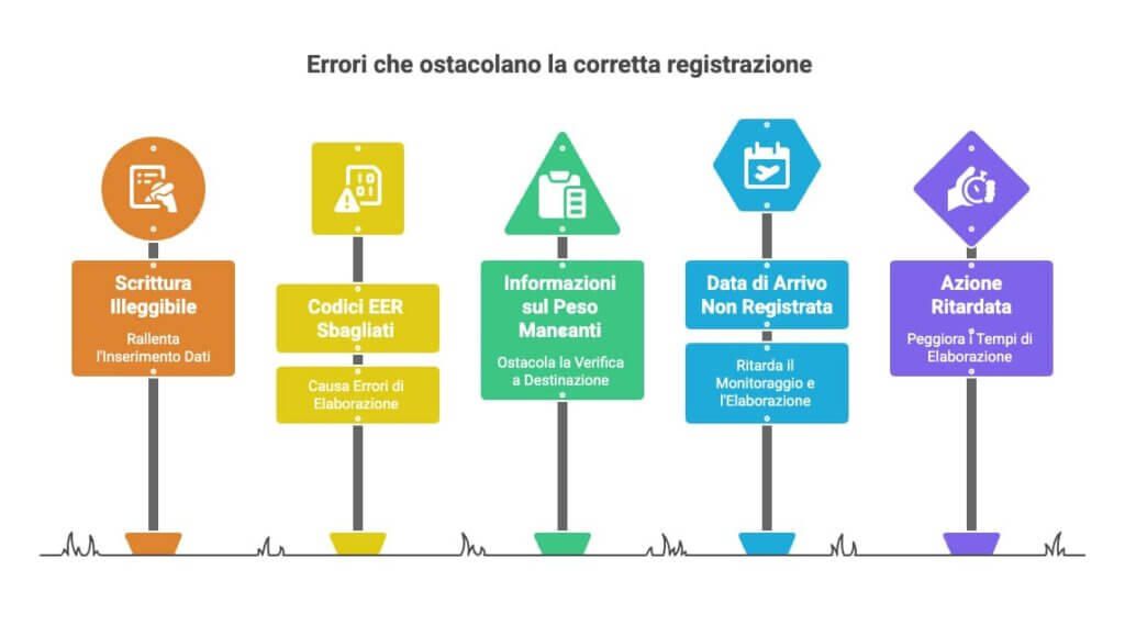 Schema Infografica che evidenzia gli errori più comuni nella registrazione della Quarta Copia